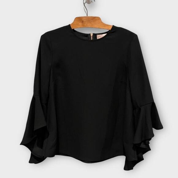 Ted Baker London Juula Waterfall-Sleeve Top Size 1 - Picture 1 of 7